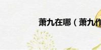 蕭九在哪(蕭九作品集)