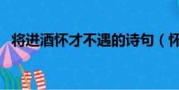 將進酒懷才不遇的詩句(懷才不遇的詩句)