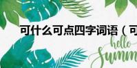 可什么可點四字詞語(可什么什么點)