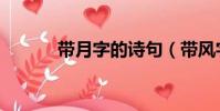 帶月字的詩句(帶風字的詩句)