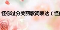 怪你過分美麗歌詞表達(怪你過分美麗歌詞)