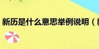 新歷是什么意思舉例說明(新歷是什么意思)