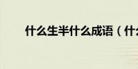 什么生半什么成語(什么生半什么)