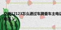 交管12123怎么通過車牌查車主電話(怎么通過車牌查車主電話)