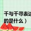 千與千尋表達的是什么意思啊（千與千尋表達的是什么）