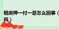租房押一付一是怎么回事(租房押一付一靠譜嗎)