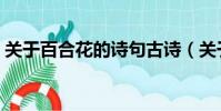 關于百合花的詩句古詩(關于百合花的詩句)