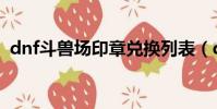 dnf斗獸場印章兌換列表(dnf斗獸場印章)