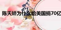 陳天嬌為什么給美國捐70億美元?(陳天嬌)