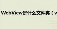 WebView是什么文件夾(webview是什么)