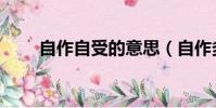 自作自受的意思(自作多情的意思)