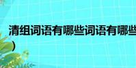 清組詞語有哪些詞語有哪些(清組詞語有哪些)