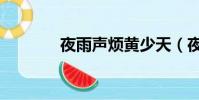 夜雨聲煩黃少天(夜雨聲煩)