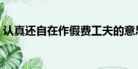 認真還自在作假費工夫的意思(工夫的意思)