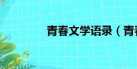 青春文學語錄(青春文學)