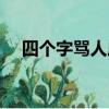四個字罵人成語（表示激動的四字詞語）