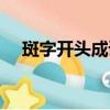 斑字開頭成語是什么(斑字開頭的成語)