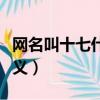 網名叫十七什么好聽一點（昵稱十七有什么含義）