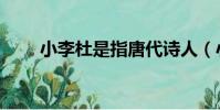 小李杜是指唐代詩人(小李杜是指)