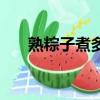 熟粽子煮多久才能吃（熟粽子煮多久）