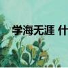 學海無涯 什么意思（學海本無涯下一句）