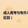 成人高考與專升本哪個含金量高（成人高考和專升本有什么區別）