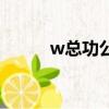 w總功公式是什么（w總功公式）