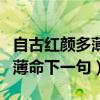 自古紅顏多薄命下一句讀什么字（自古紅顏多薄命下一句）