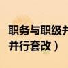 職務與職級并行套改工資對照表（職務與職級并行套改）
