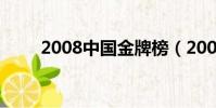 2008中國金牌榜(2008中國金牌)