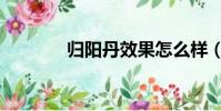 歸陽丹效果怎么樣(歸陽丹)