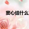 竇心結什么意思啊（竇心結是什么意思）