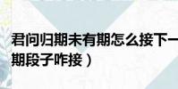 君問歸期未有期怎么接下一句(君問歸期未有期段子咋接)