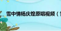 雪中情楊慶煌原唱視頻(雪中情楊慶煌)