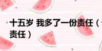 十五歲 我多了一份責任(十五歲我多了一份責任)