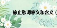 靜止歌詞意義和含義(靜止歌詞)