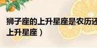 獅子座的上升星座是農歷還是陽歷(獅子座的上升星座)
