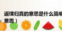 返璞歸真的意思是什么簡單解釋(返璞歸真的意思)