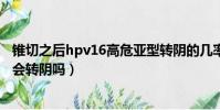 錐切之后hpv16高危亞型轉陰的幾率是多少(錐切后hpv16會轉陰嗎)