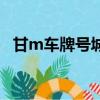 甘m車牌號城市代號（甘m是哪里的車牌）
