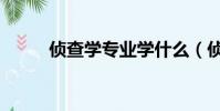偵查學專業學什么(偵查學專業)
