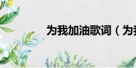 為我加油歌詞(為我加油)