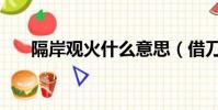 隔岸觀火什么意思(借刀殺人的意思)