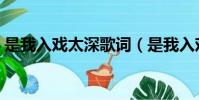 是我入戲太深歌詞(是我入戲太深是什么歌)