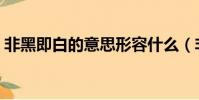 非黑即白的意思形容什么(非黑即白的意思)