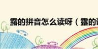 露的拼音怎么讀呀(露的讀音怎么區分)