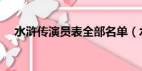 水滸傳演員表全部名單(水滸傳演員表)