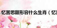 憶苦思甜形容什么生肖(憶苦思甜打一生肖)