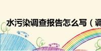 水污染調查報告怎么寫(調查報告怎么寫)