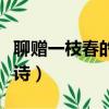 聊贈一枝春的一枝春指的是（聊贈一枝春的全詩）